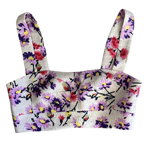 Jill Stuart Collection Tops - Jill Stuart Collection Size 6 Priscilla Crop Top Floral Josephine Print Silk